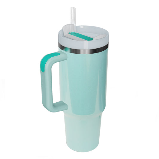 Stainless Steel Tumbler with Handle and Straw